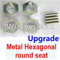 Wltoys K929 Parts-Upgrade Metal Hexagonal round seat(4pcs)(4pcs)-Silver,Wltoys K929 desert RC Truck Parts,1:18 rc car and rc racing car Parts